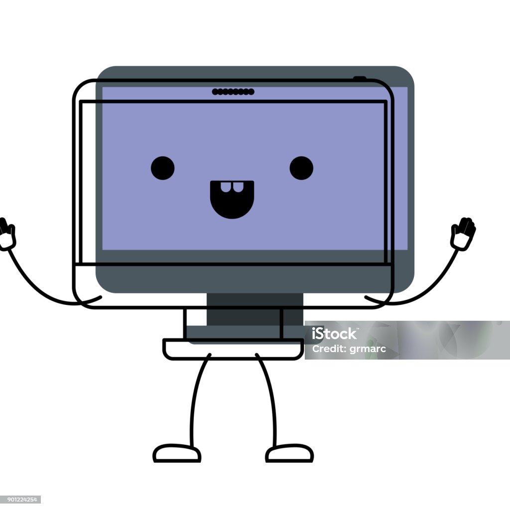 Ilustración de Computadora De Escritorio Animado De Kawaii En Silueta Acuarela y más Vectores Libres de Derechos de Clip Art - iStock Ilustración de Computadora De Escritorio Animado De Kawaii En Silueta Acuarela y más Vectores Libres de Derechos de Clip Art - iStock