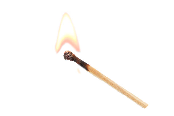 istock Burning safety-match with red, orange, yellow fire. Isolated 901227594