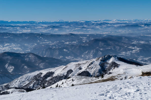 istock Winter landscape with mountain ranges 901227738