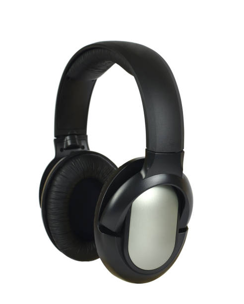 istock Black headphones isolated 901228926