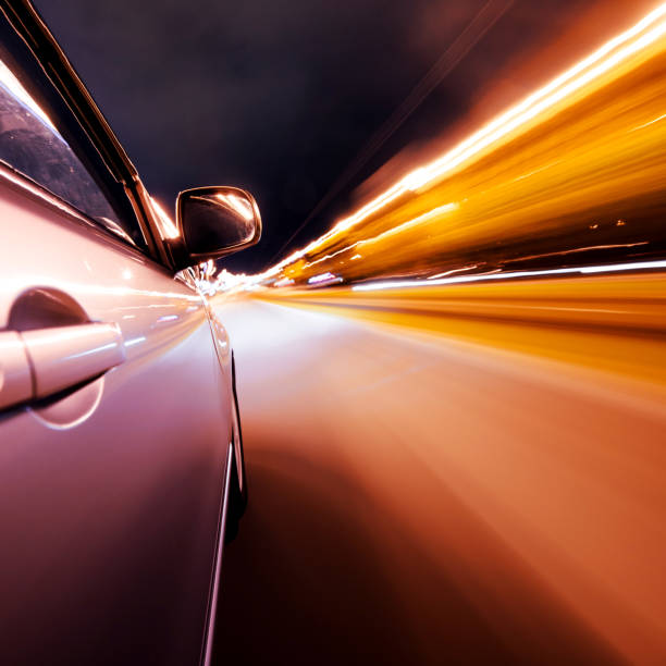 istock Car on the road with motion blur background. 901235106