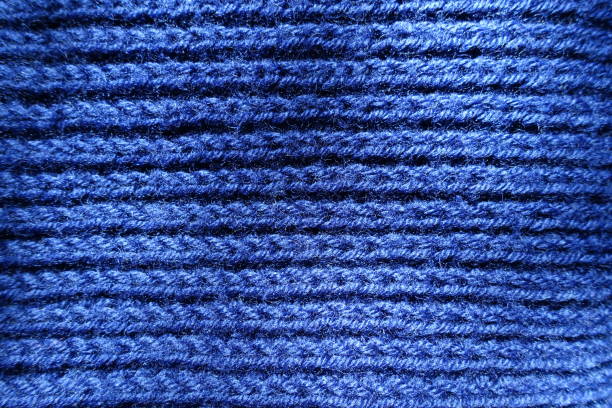 istock Top view of handmade blue rib knit fabric 901236248