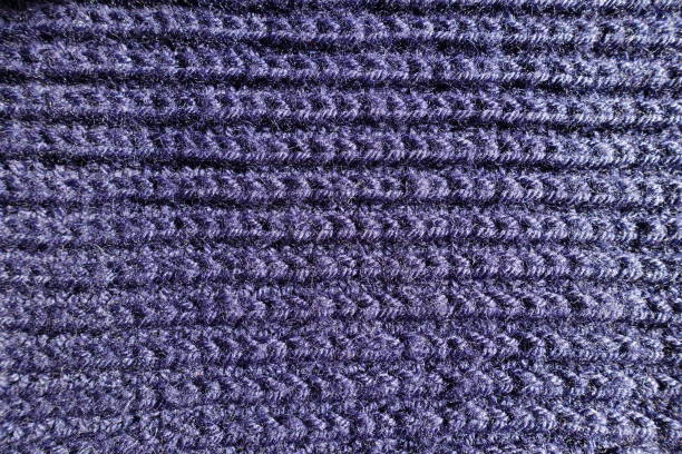 istock Dark violet handmade rib knit fabric from above 901236426