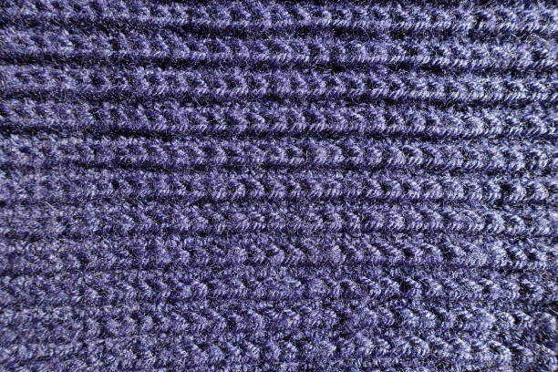 istock Purple handmade rib knit fabric from above 901236500