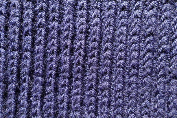 istock Ultramarine handmade rib knit fabric from above 901236522