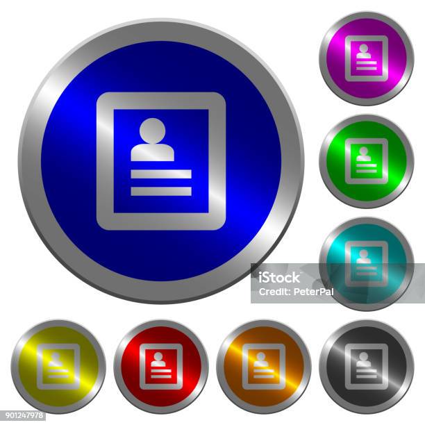 User Profile Luminous Coinlike Round Color Buttons Stock Illustration - Download Image Now