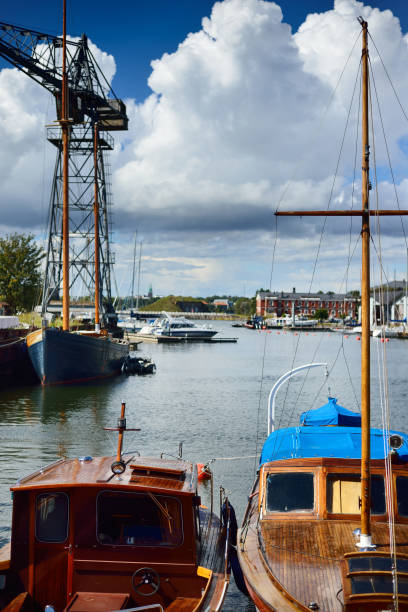 istock Small haven with moored yachts and a crane in Helsinki 901252270