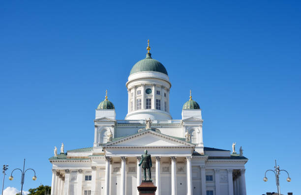 istock Helsinki cathedral view against blue sky 901252284