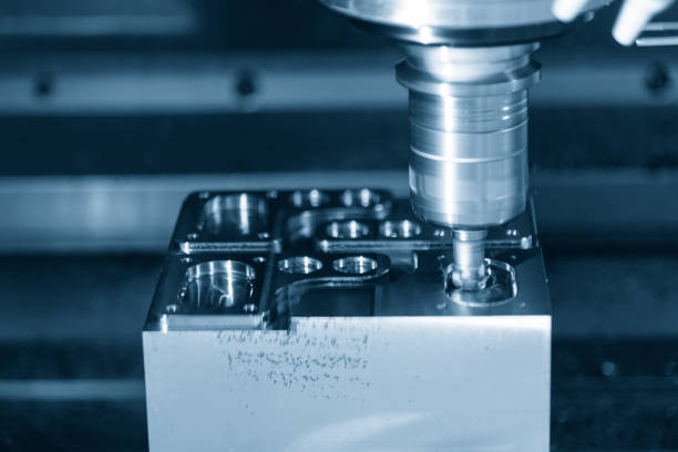 istock The CNC milling machine cutting the sample part. 901253358