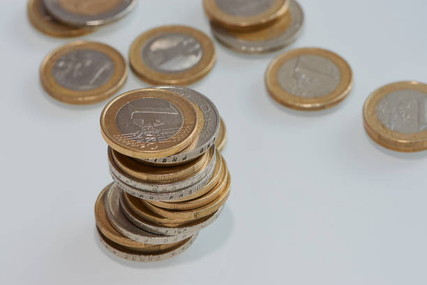 istock Stack of Euro coins on white background 901263818