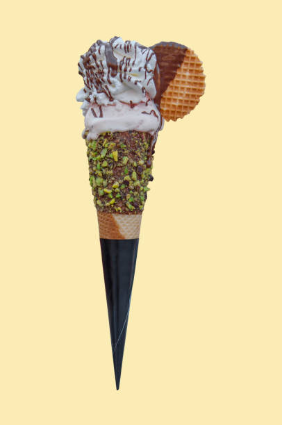 istock Ice cream with whipped cream, chocolate syrup and waffle delicious refreshment 901272892