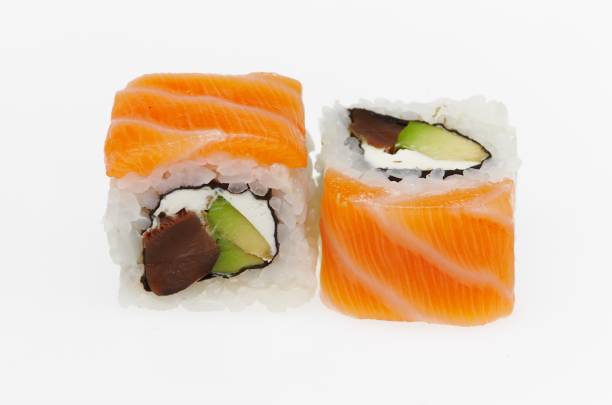 istock Delicious sushi isolated on white background. 901273602