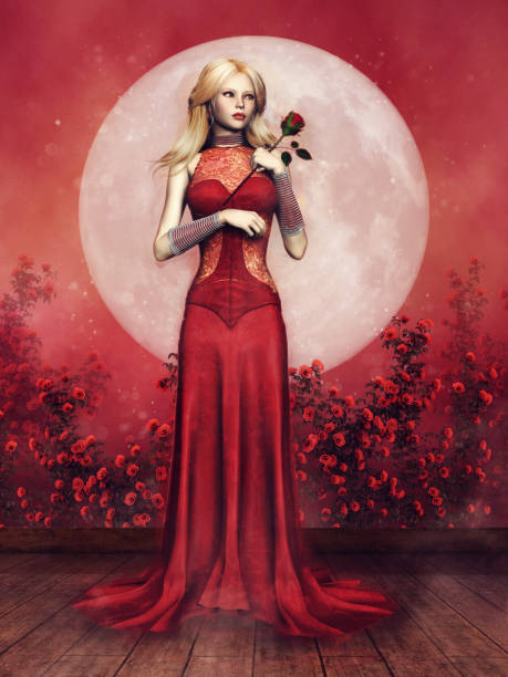 istock Girl in a red dress 901273634