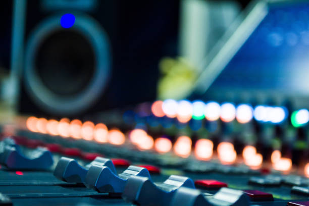 istock detail of a music mixer in studio with editing tools on blur speaker 901275966