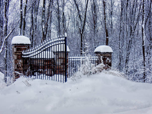 istock Gates covered of snow - HDR photos 901276130