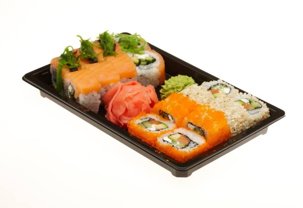 istock Delicious sushi isolated on white background. 901276668