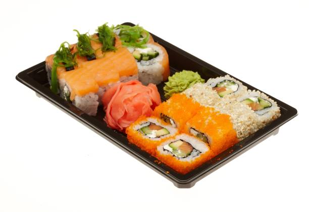 istock Delicious sushi isolated on white background. 901276690