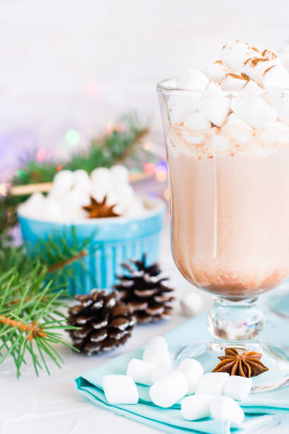 istock Hot cocoa with marshmallow and ground cinnamon in a glass 901284276