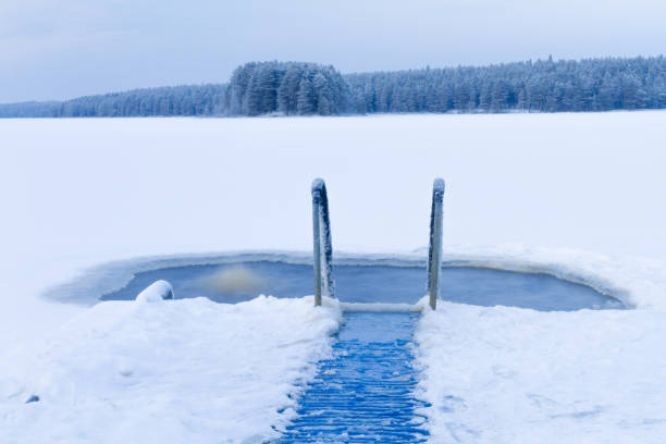 ice swimming place. Kuhmo, Finland.