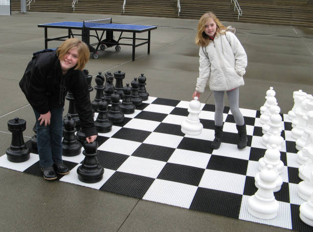 istock Young girls playing chess outdoors 901293612