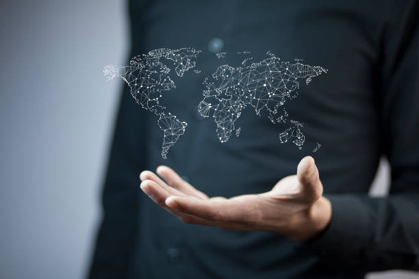istock Businessman showing map of world wide 901297630