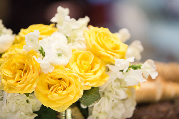 istock Bright flower arrangement at a party 901300274