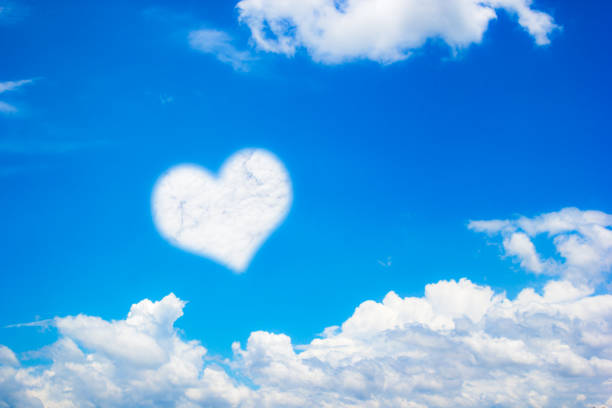 istock Heart shape clouds on blue sky background with copy space. Valentine day concept idea. 901304610