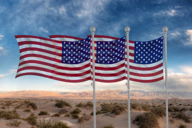 istock USA flags in the sky 901304856