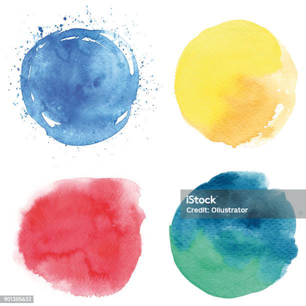 Round Watercolor Spots Stock Illustration - Download Image Now - Watercolor Painting, Watercolor Paints, Circle