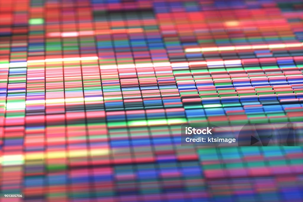 Sanger Sequencing Background 3D Illustration of a method of colored DNA sequencing. DNA Test Stock Photo