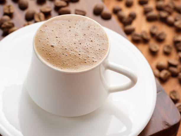 istock Fresh frothy Turkish coffee with roasted coffee bean 901308866