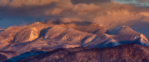 istock Mountains with snow in the sunset 901308906