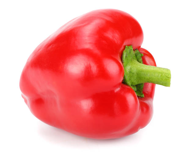 istock one red sweet bell pepper isolated on white background 901311980