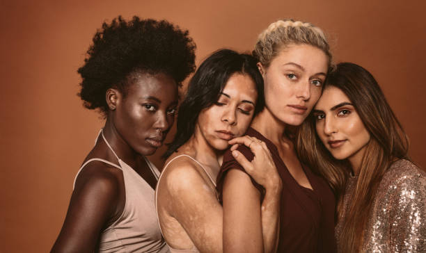 istock Multi ethnic females with different skin types 901314830