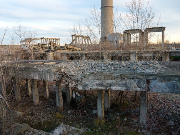 istock Industrial ruins at sunset 901315778