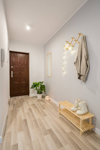 istock Entryway with wooden floor panels 901330536