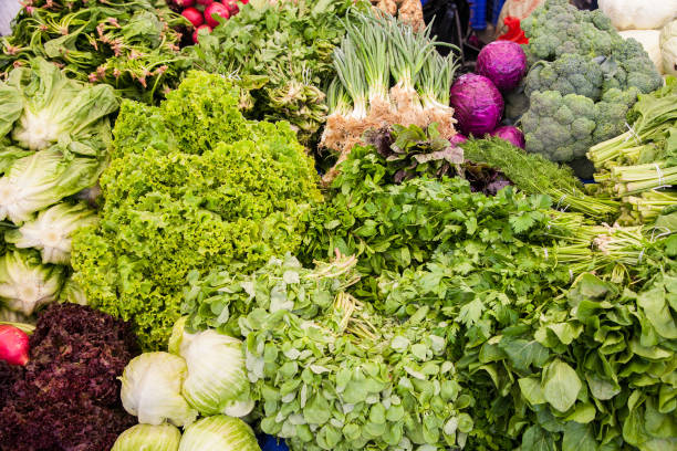 istock Vegetables and fruit on a bazaar market 901336948