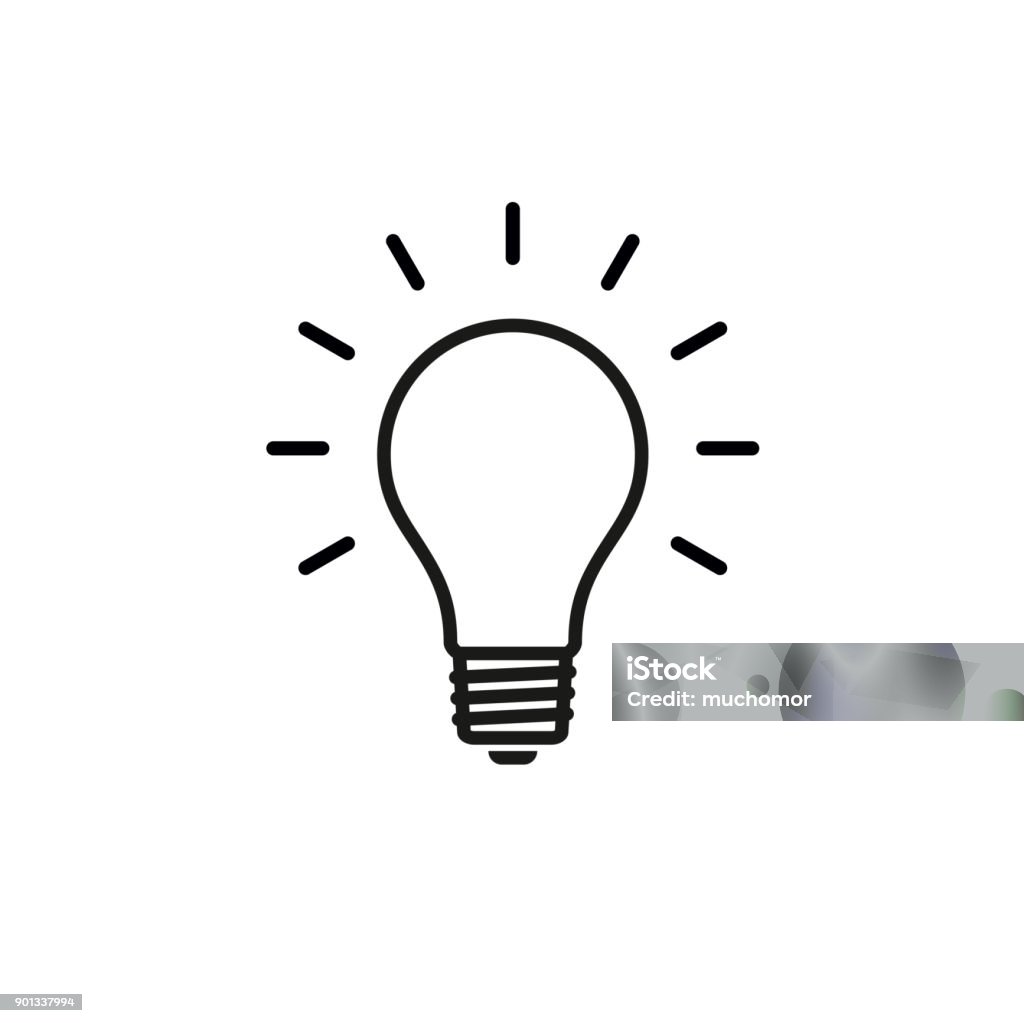 bulb icon stock vector illustration flat design Design can be used to for greeting card, flyer, invitation, poster, brochure, banner calendar, brochure, presentation. Light Bulb stock vector