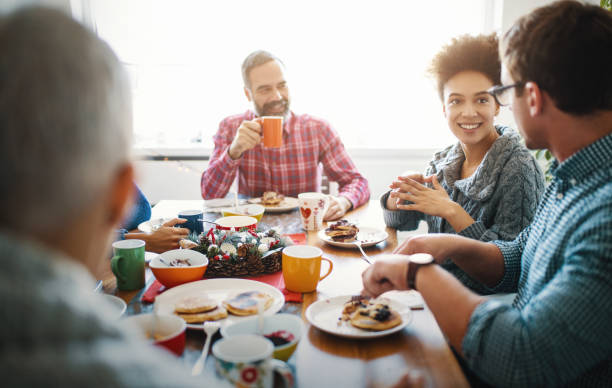 istock Family having breakfast on Christmas morning. 901340648