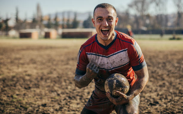 istock Dirty Rugby player celebrating 901343056