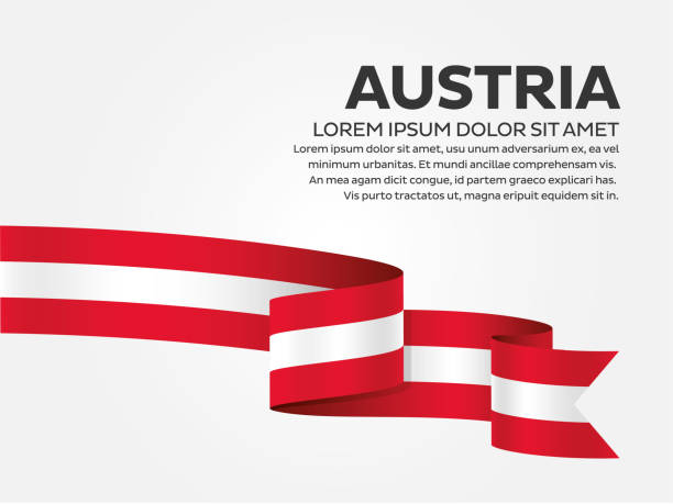 白い背景の上のオーストリアの国旗 - austrian flag点のイラスト素材／クリップアート素材／マンガ素材／アイコン素材