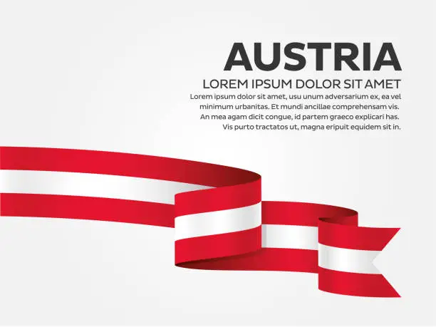 Vector illustration of Austria flag on a white background