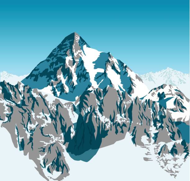 illustrazioni stock, clip art, cartoni animati e icone di tendenza di vettore alpi montagne sfondo - glacier mountain ice european alps