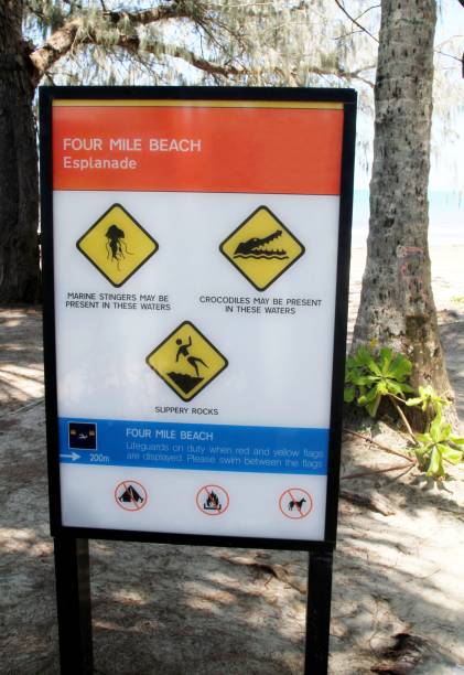 istock warning sign at beach in Australia 901355186