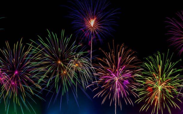 istock Colorful of fireworks light in the sky 901366274