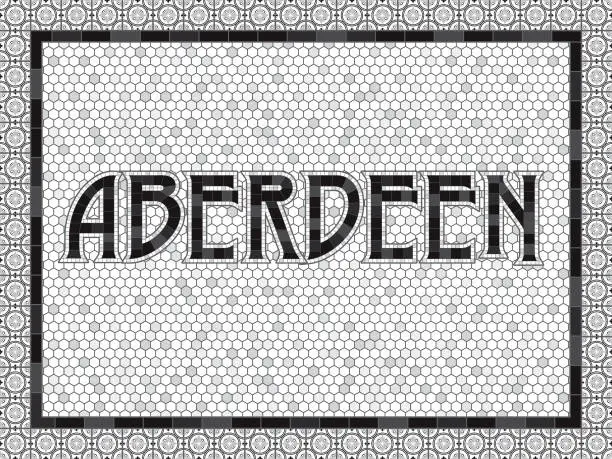 Vector illustration of Aberdeen Old Fashioned Mosaic Tile Typography