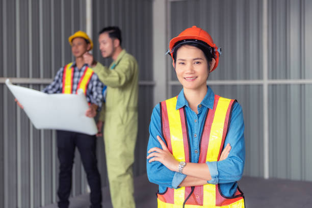 istock Portrait of construction team work, Site visit concept 901382626