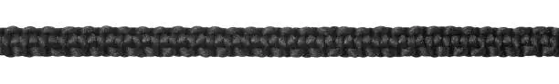 Black hand-knit rope isolated on white background