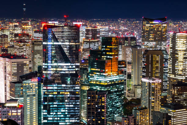 istock panoramic modern city skyline view with skytree at neon night 901393696