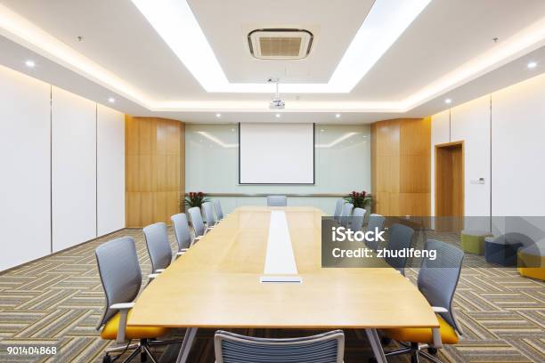 Interior Of Modern Meeting Room Stock Photo - Download Image Now - Meeting Room, Convention Center, Empty